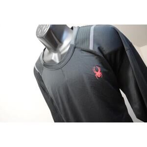 Spyder Proweb Fleece Sweat Shirt Black Performance Long Sleeve Mens Size XL
